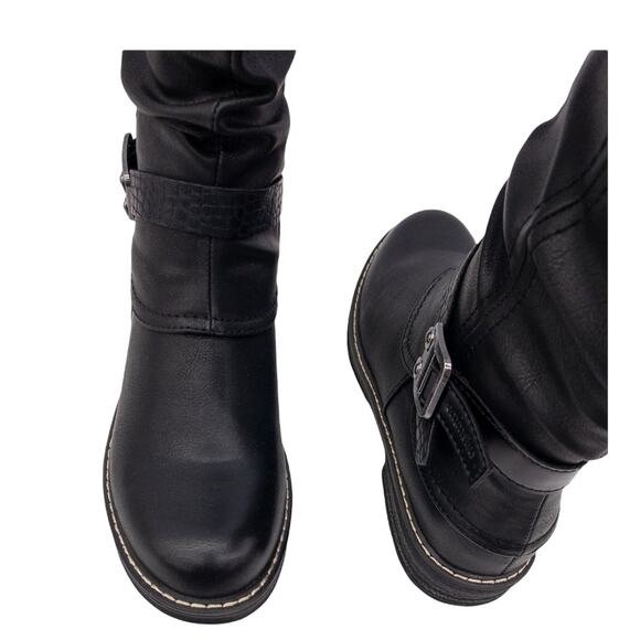 EMMSHU Brown Buckle Celsa Round Toe Buckle Heeled Western Boots Women's size 7.5 - Picture 6 of 10